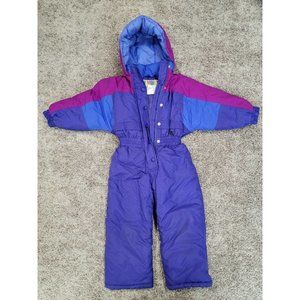 Vintage Paramount Kids Size 4 One Peice Snowsuit Snow Suit Purple